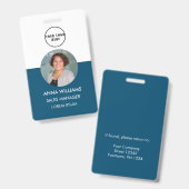 Badge carte d'identité ronde de l'employé (Avant & arrière)