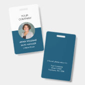 Badge carte d'identité ronde de l'employé (Avant & arrière)