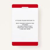 Badge Carte d'identité Service Dog In Training Photo per (Dos)