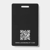 Badge Carte d'identité simple moderne noir blanc Photo p (Arrière)