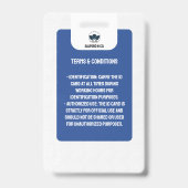 Badge Carte d'identité simple pour enseignant | Carte d' (Arrière)