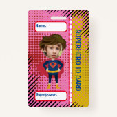 Badge Carte d'identité Superhero Enfants super héros ide (Devant)