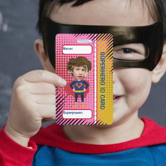 Badge Carte d'identité Superhero Enfants super héros ide