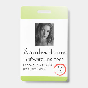 Badge Carte d'identité verte Fade Lime (Vertical/Portrai