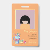 Badge Carte d'identité verticale orange du bibliothécair (Front)