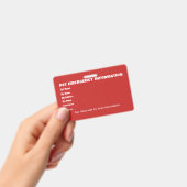 Badge Carte d'information d'urgence pour animaux v5 (Manuel / portable)