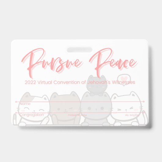 Badge Carte d'insigne JW Keepsaké Convention | Chat (Avant)