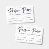 Badge Carte d'insigne JW Keepsaké Convention | Thatché (Avant & arrière)