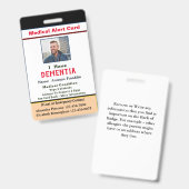Badge Carte d'invalidité d'alerte Médicale pour enfant a (Front & Back)