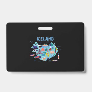 Badge carte d'Islande
