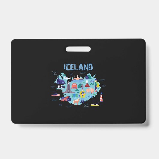 Badge carte d'Islande (Avant)