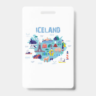 Badge carte d'Islande