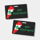 Badge Carte du Liban avec drapeau (Avant & arrière)