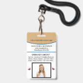 Badge Carte d'urgence d'identification d'enfant garçon f (Avant avec lanière)