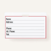 Badge Carte d'urgence individuelle pour animaux domestiq (Dos)