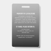 Badge Carte employé à dégradé gris (Arrière)