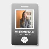 Badge Carte employé à dégradé gris (Avant)