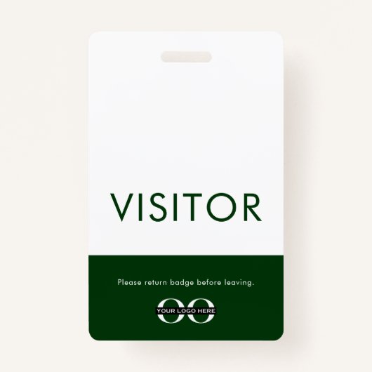 Badge Carte Green Visitor avec logo personnalisable (Devant)