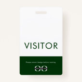 Badge Carte Green Visitor avec logo personnalisable (Dos)