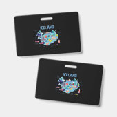Badge Carte Islande (Recto et verso)