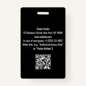 Badge Carte média personnalisée noire et jaune | Insigne (Dos)