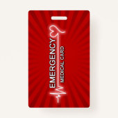 Badge Carte Médicale d'identification de secours (Dos)