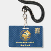 Badge Carte officielle de membre des Illuminati (Arrière avec lanière)
