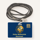 Badge Carte officielle de membre Illuminati (Derrière avec lanière)