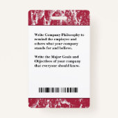 Badge Carte personnalisée d'identification de photo de l (Dos)