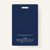 Badge Carte photo bleu de la Marine moderne Logo d'entre (Dos)