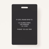 Badge Carte photo de l'infirmière de conception graphiqu (Dos)