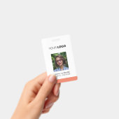 Badge Carte photo Employé Personnalisé, Logo, Code-Barre (Manuel / portable)