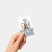 Badge Carte photo moderne Dusty Blue Identifiant Logo d' (Handheld)