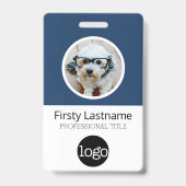 Badge Carte photo personnalisée avec code-barres employé (Avant)