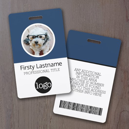 Badge Carte photo personnalisée avec code-barres employé