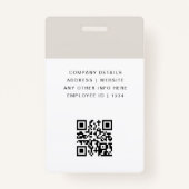Badge Carte professionnelle personnalisée Minimaliste et (Dos)