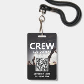 Badge Carte Qr Code Crew Access Pass Insigne d'événement (Face avec cordon)