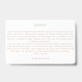 Badge Carte simple (Arrière)