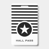 Badge Carte Striped Chic Star Hall pour enseignants (Avant)