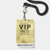Badge Carte VIP All Access, événement Code-barres Logo G (Face avec cordon)