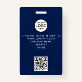 Badge Carte VIP All Access QR Code, événement Bleu (Dos)