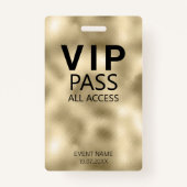 Badge Carte VIP All Access QR Code Event Gold Foil (Devant)