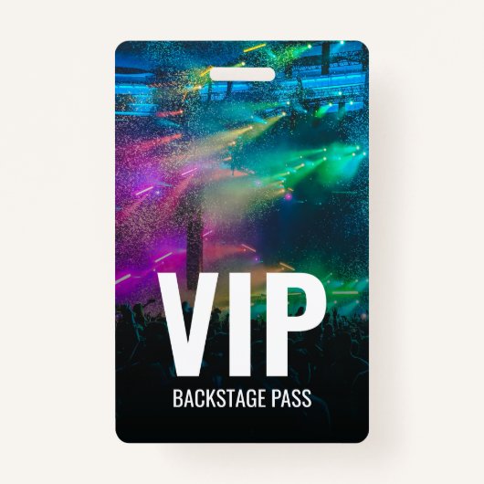 Badge Carte VIP Backstage avec code QR (Devant)