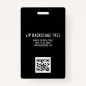 Badge Carte VIP Black Gold Parties scintillant avec code (Dos)