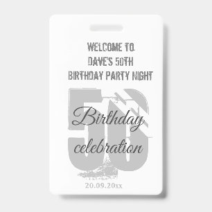 Badge Carte VIP blanche personnalisée Invitation de fête