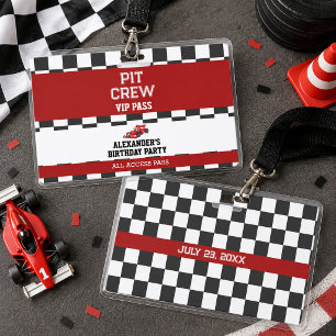 Badge Carte Vip d'Équipage de Pits pour Anniversaire de