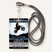 Badge Carte VIP d'invitation d'anniversaire de moto tout (Devant avec lanière)