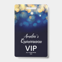 Carte VIP Invitation Gold Bokeh Quinceañera