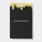 Badge Carte VIP Or Noir Moderne (Arrière)