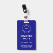 Badge Carte Visiteur Nom de l'entreprise Logo Bleu (Face avec clip)